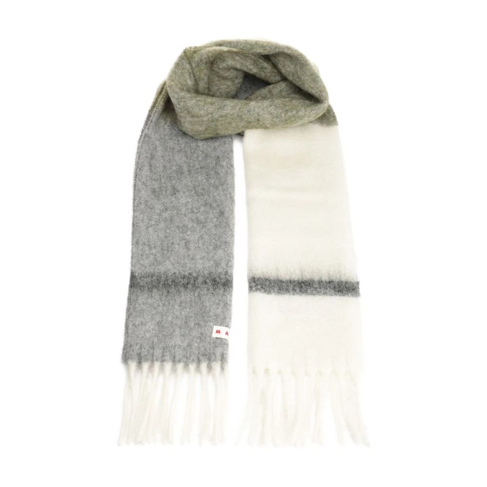 Marni Women's Multicolor Winter Scarves, One Size, Green Alpaca Mohair Scarf