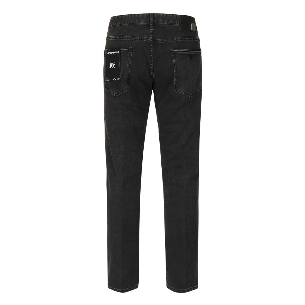 Emporio Armani Zwarte Slim Fit Jeans 5 Zakken Black Heren