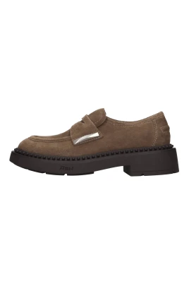 Medusa Studded Suede Loafer