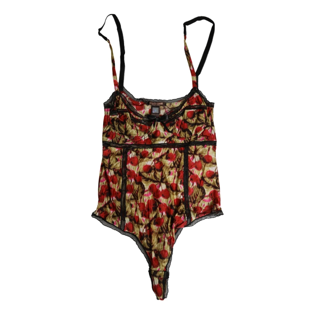 Roberto Cavalli Multicolor CherryPrint Lace Bodysuit Underwear - IT42|M - Image 2