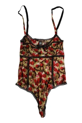 CherryPrint Lace Bodysuit