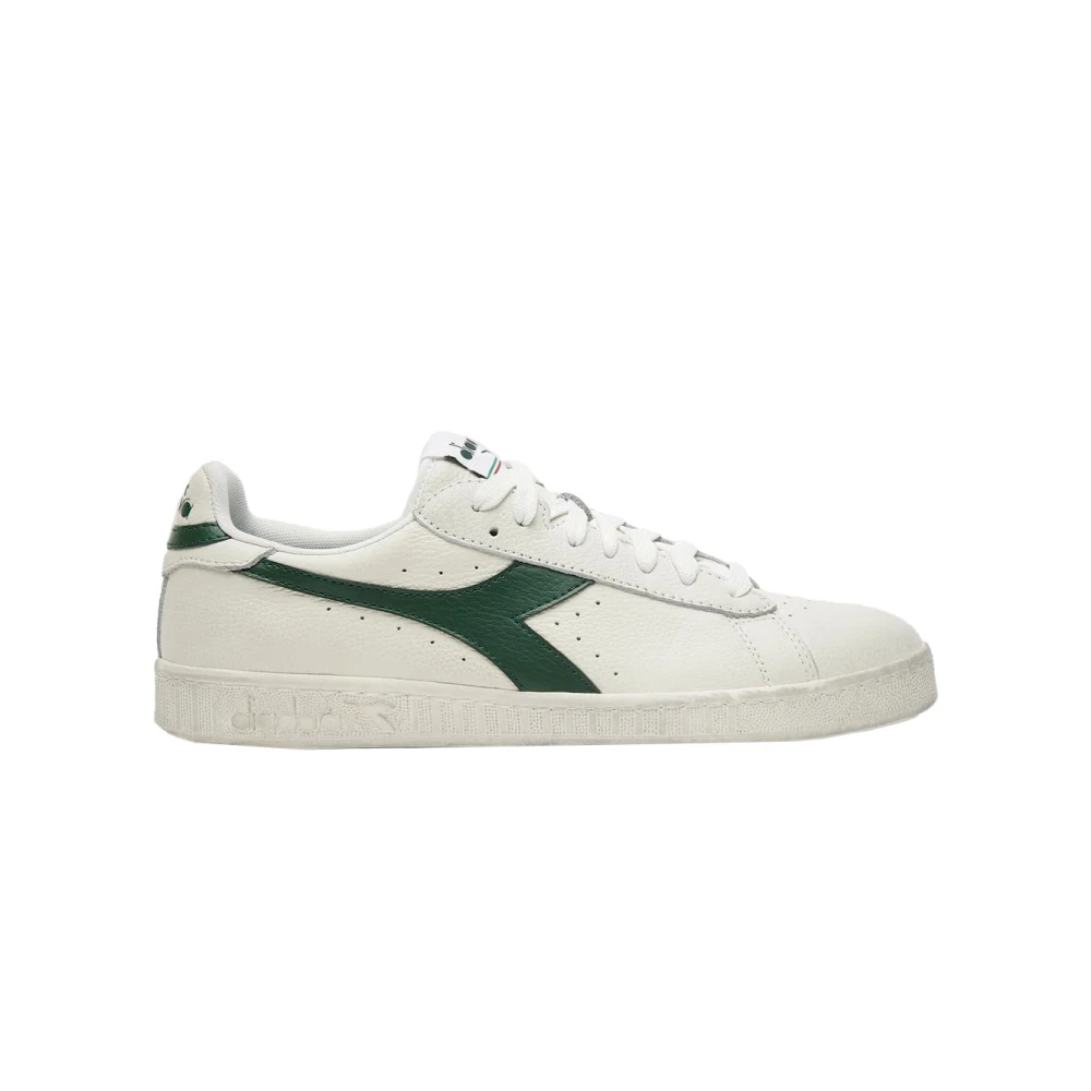Diadora Men's White Sneakers, 5 Uk, Vintage Low Top Leather Trainers