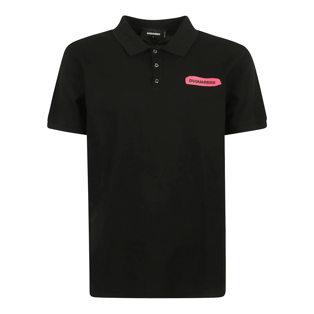 Dsquared2 Men's Black Tops, Male,, Polo Shirts Large