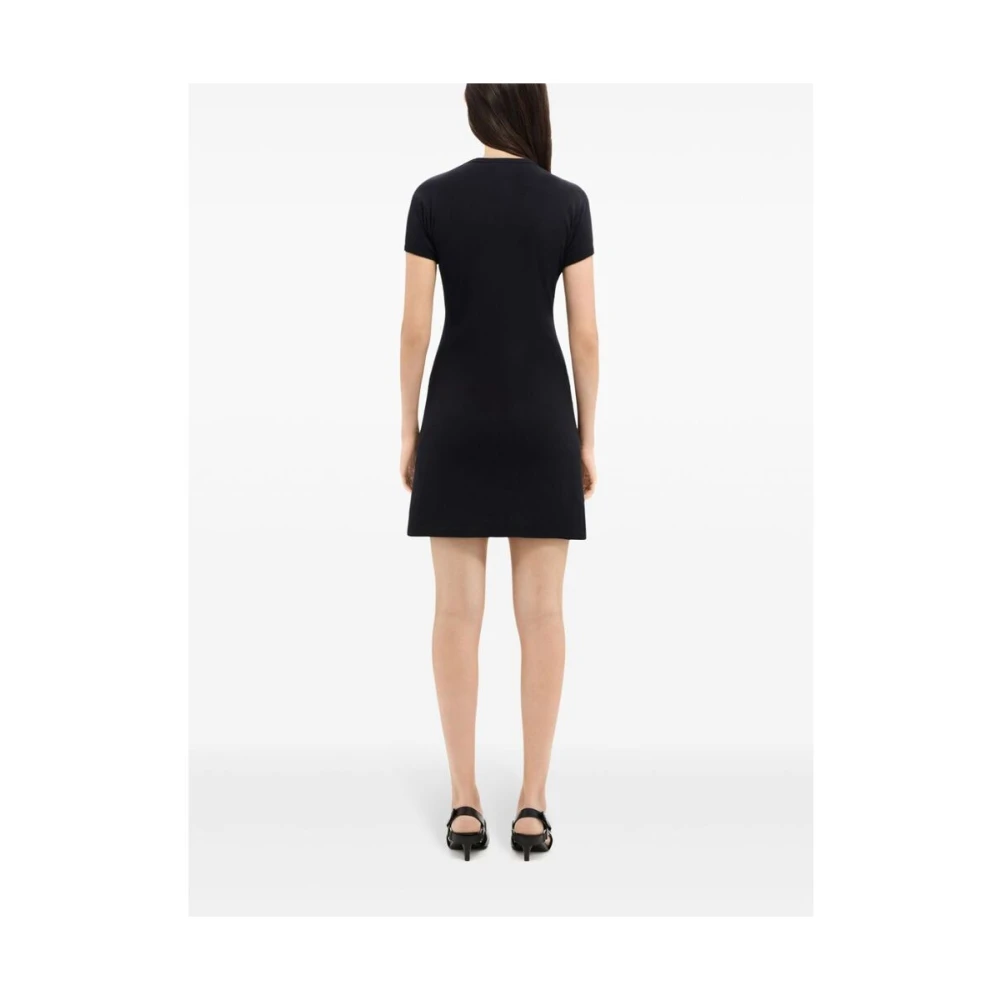 Courrèges Zwart Wit Katoen Kleurblok Jurk White Dames