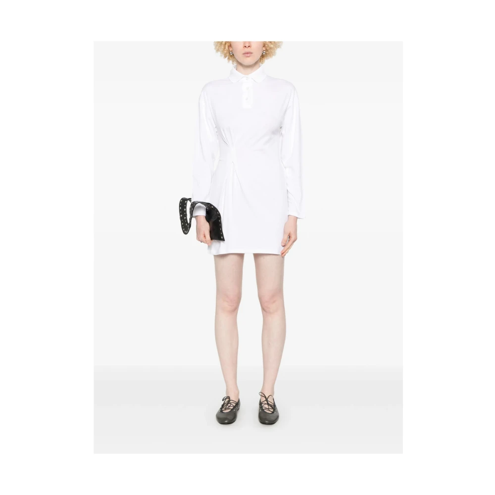 Gimaguas Witte Polo Jurk met Plooien White Dames