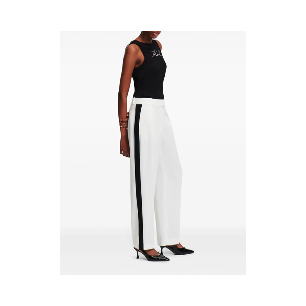 Karl Lagerfeld Contrast Panel Broek White Dames