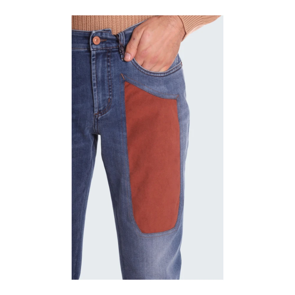 Jeckerson Moderne Slim Fit Katoenen Broek Blue Heren