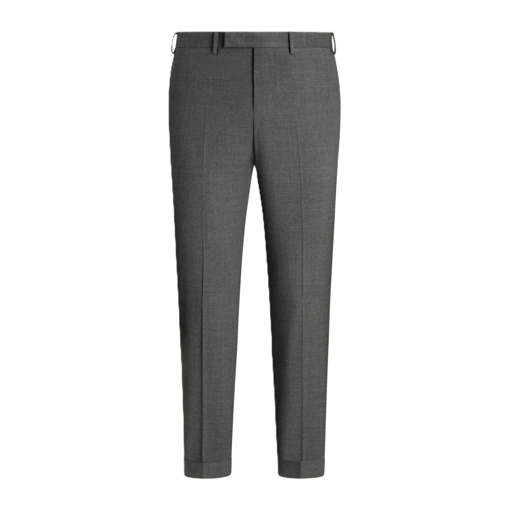PT Torino Grijze Wollen Op Maat Gemaakte Broek Gray Heren