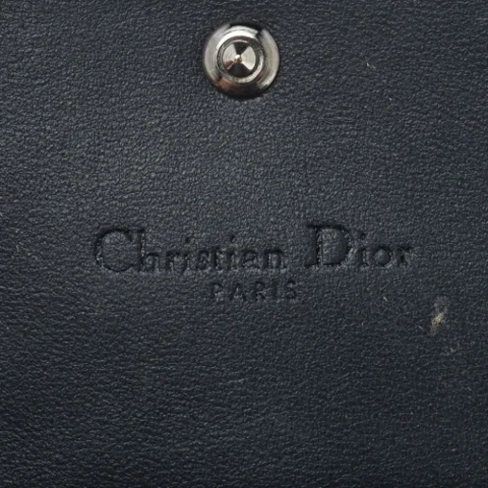 Dior Vintage Pre-owned Leather wallets Black Dames