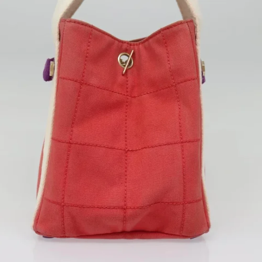 Chanel Vintage Pre-owned Canvas handbags Red Dames
