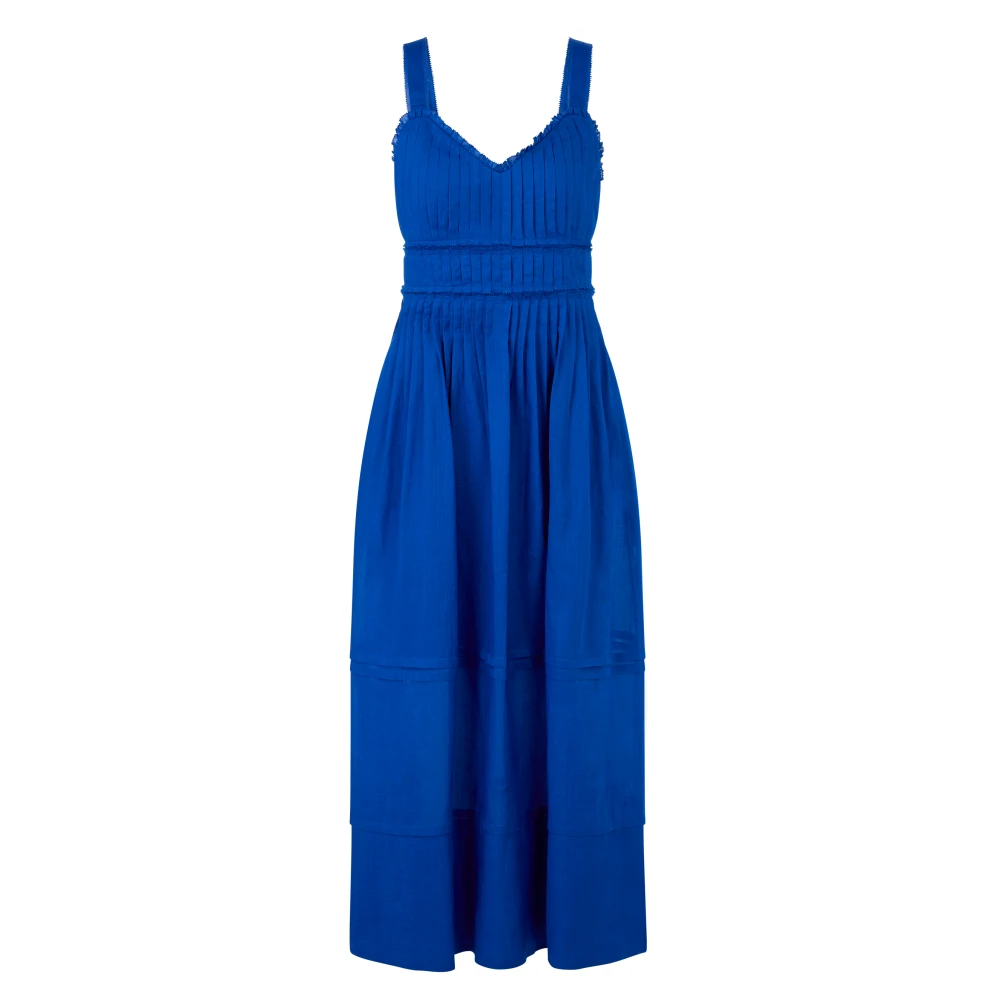Marc Cain Women's Blue Feminine Pleated Corsage Dress