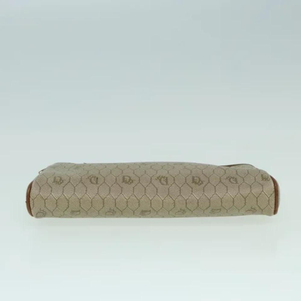 Dior Vintage Pre-owned Canvas clutches Beige Dames