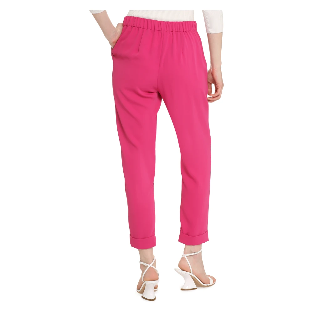 P.a.r.o.s.h. Crêpe Broek met Elastische Tailleband Pink Dames