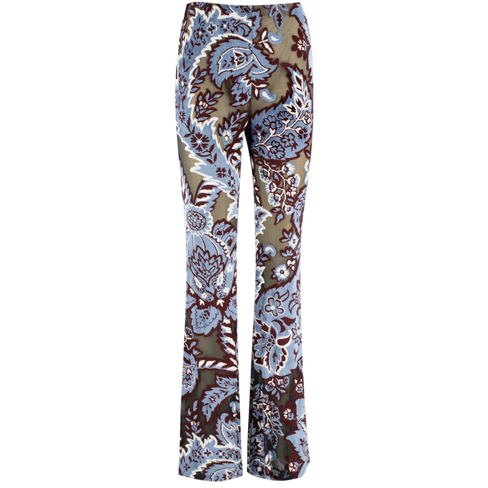 ETRO Multicoloured Jacquard Slim Fit Palazzo Broek Multicolor Dames