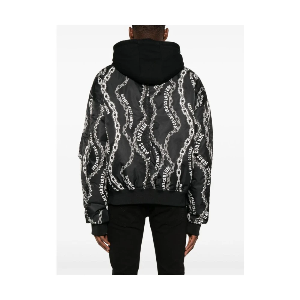 Versace Jeans Couture Ketting-Link Print Hoodie Jas Black Heren