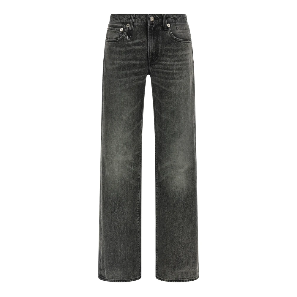 R13 Women's Gray Straight Fit Jeans, W24, Effie Jean