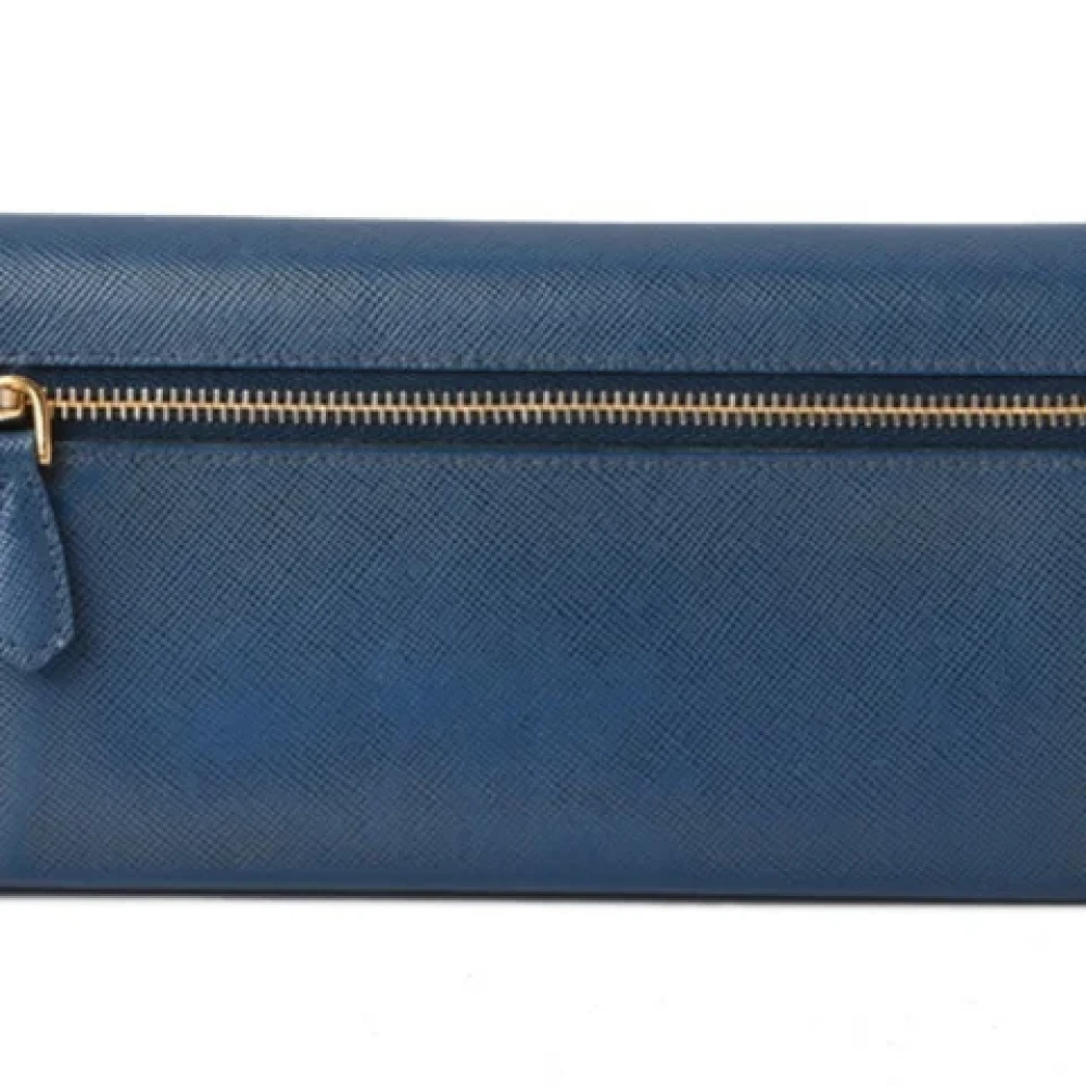 Prada Vintage Pre-owned Leather wallets Blue Dames