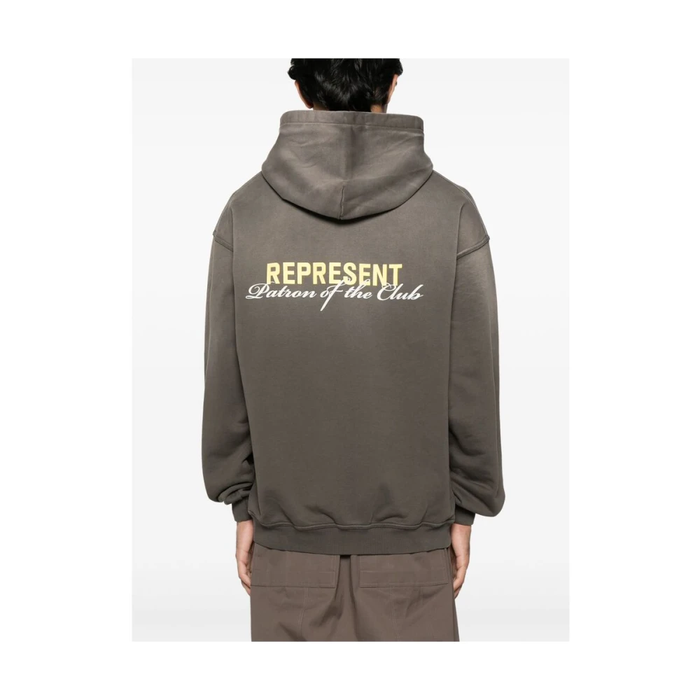 Represent Olijfgroene Sweatshirt met Logo Print Green Heren