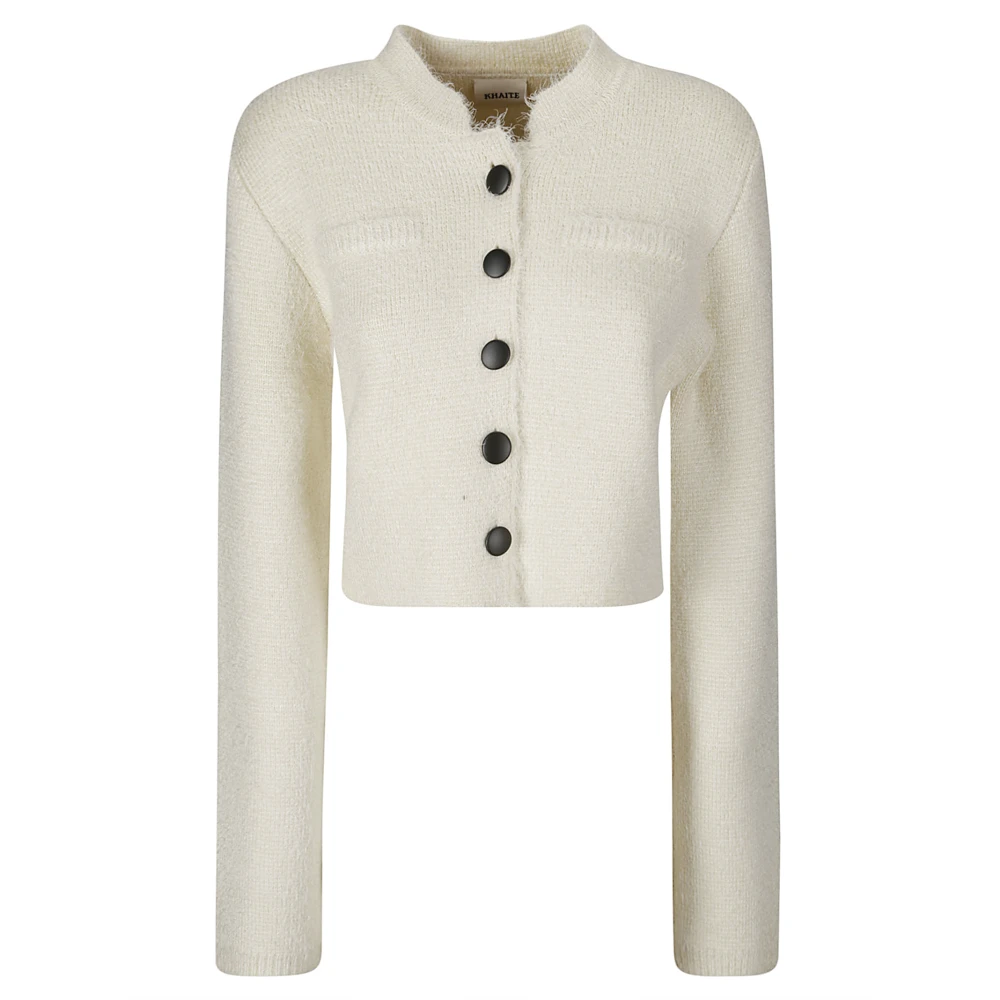 Khaite Zijden Kasjmier Knoopjasje Beige Dames