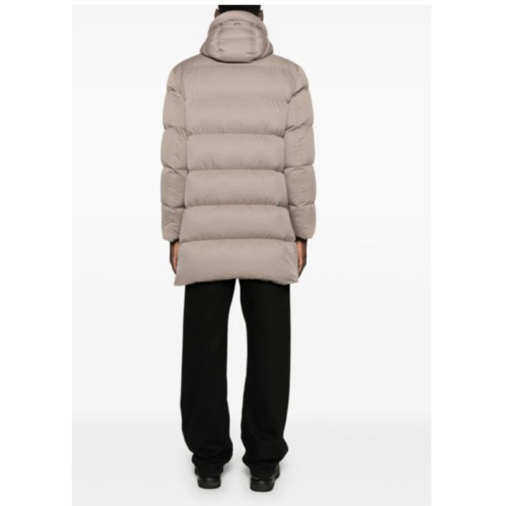 Herno Gewatteerde donsjack met afneembare kraag Beige Heren