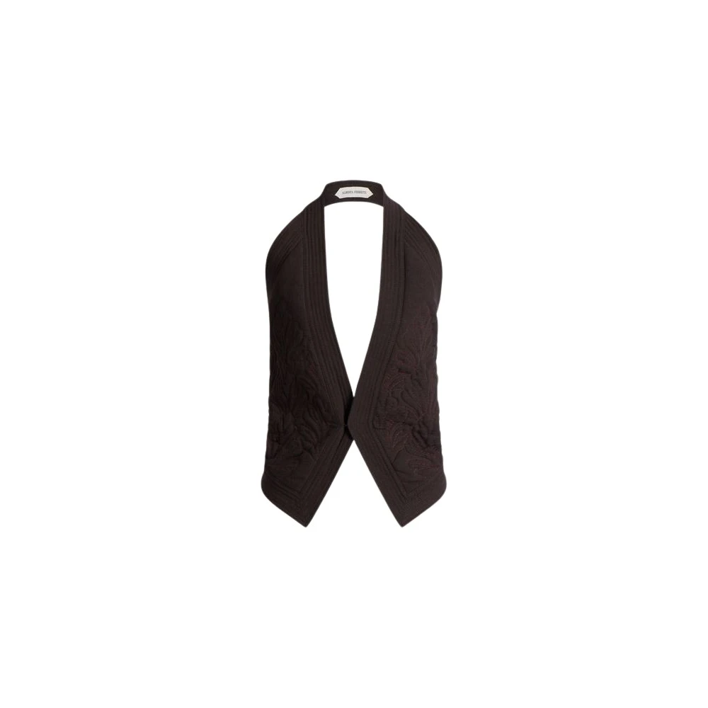 Alberta Ferretti Brown Sleeveless Tops - Female - Sleeveless Tops - L - Tops
