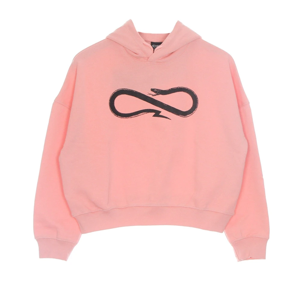 Propaganda Roze Zwarte Cropped Hoodie met Snake Logo Pink Dames