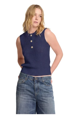 Chic stickad topp i västmodell