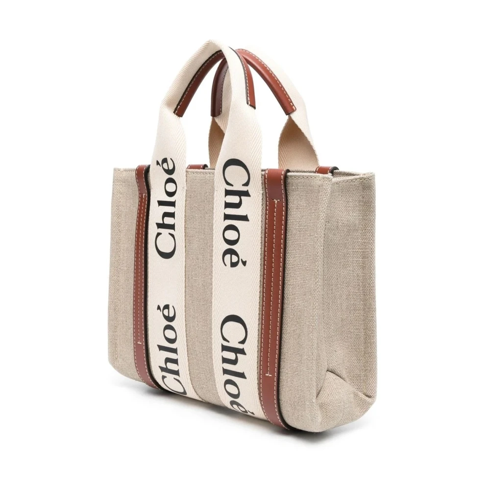 Chloé Bruine Woody Kleine Tote Tas Brown Dames