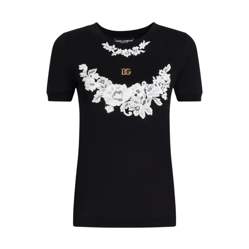 Dolce & Gabbana Casual Katoenen T-shirt voor Mannen Black Dames