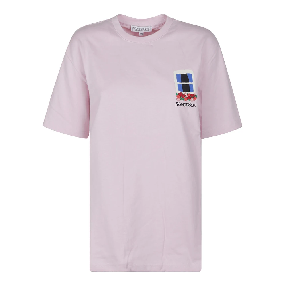 JW Anderson Geborduurd Raam T-Shirt Purple Dames