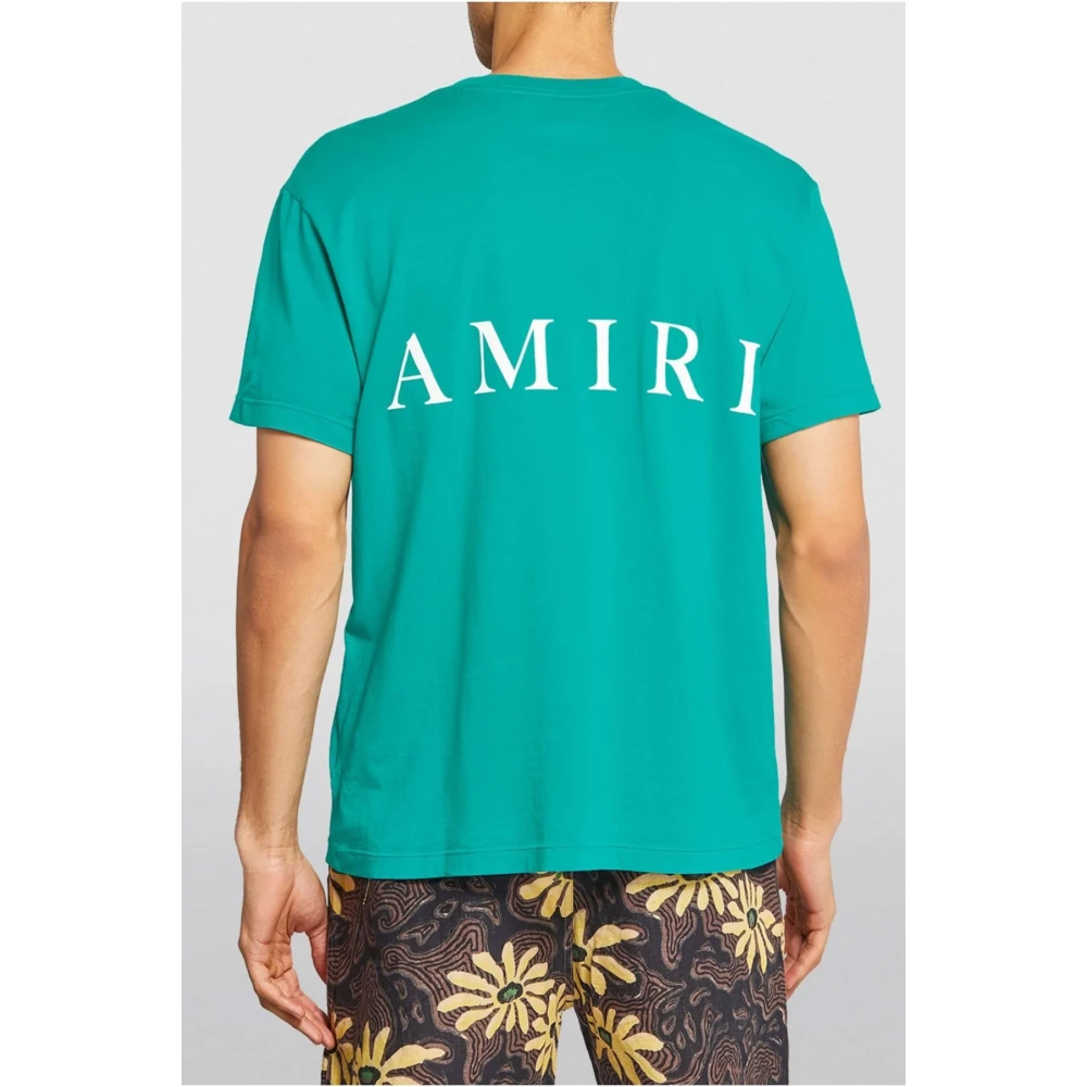 Amiri Groene Logo T-shirt 3D Ronde Hals Green Heren