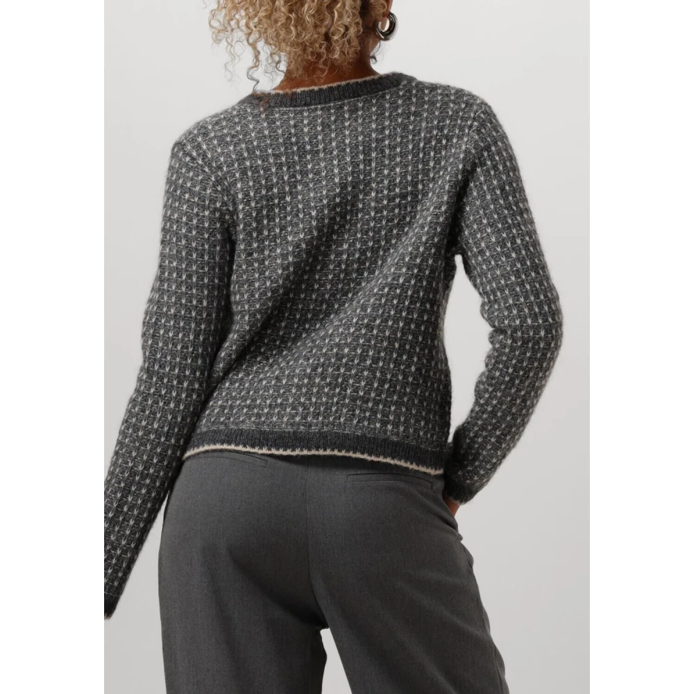 Selected Femme Donkergrijze Gebreide Cardigan Gray Dames