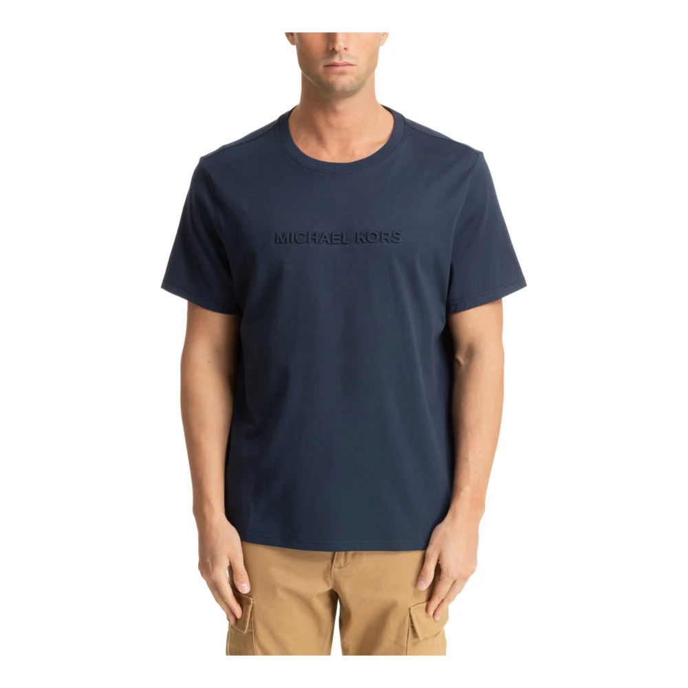 Michael Kors Effen Logo T-shirt Blue Heren