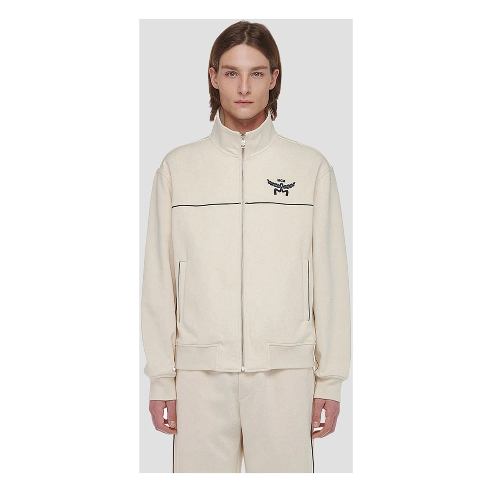 MCM Essentiële trainingsjas in Romanit met logo White Heren