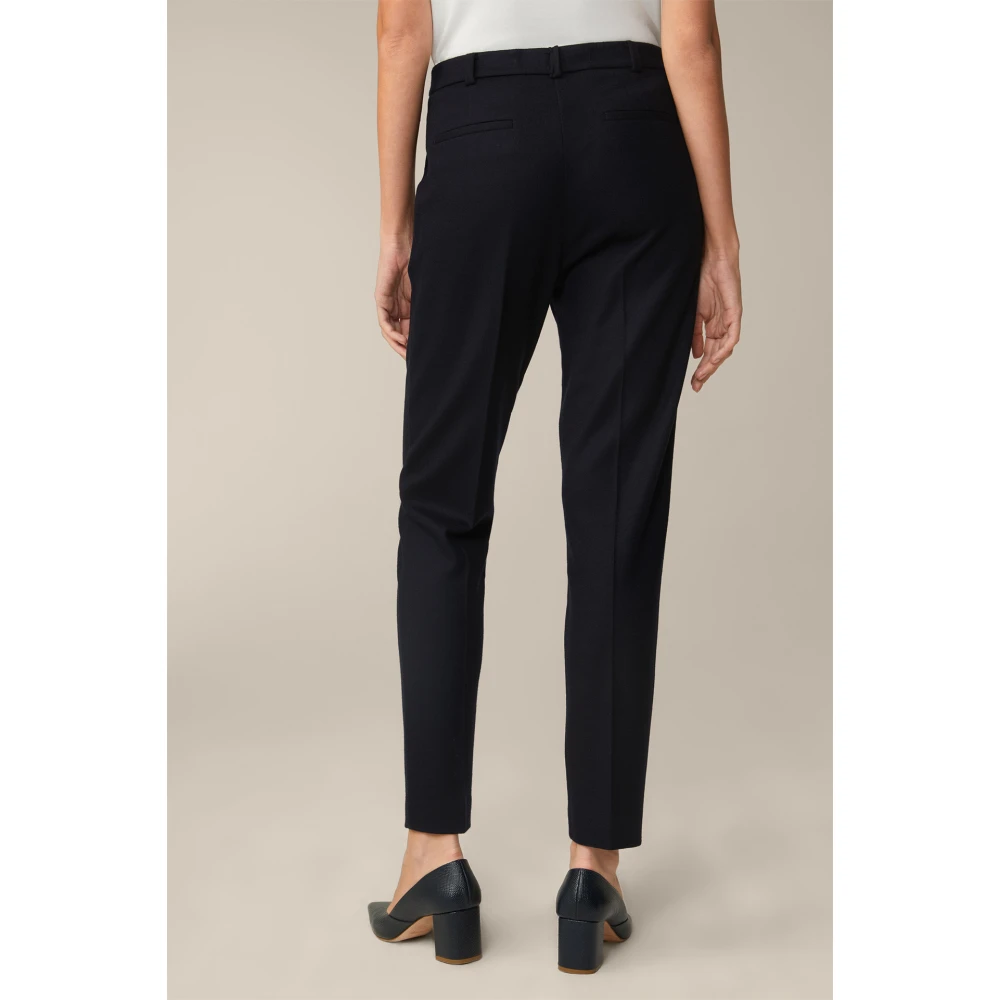 Windsor Marineblauwe Wollen Jersey Plooi Broek Blue Dames