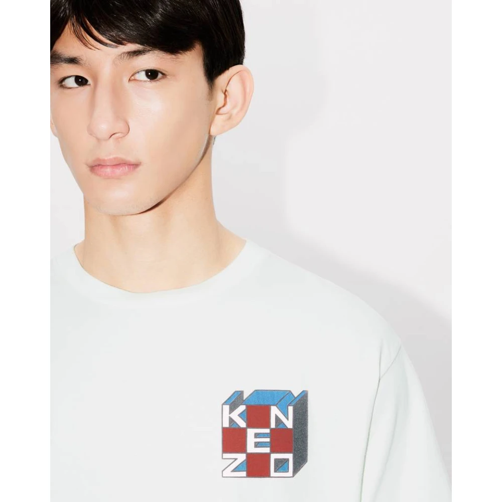 Kenzo Kube Design Wit T-shirt White Heren