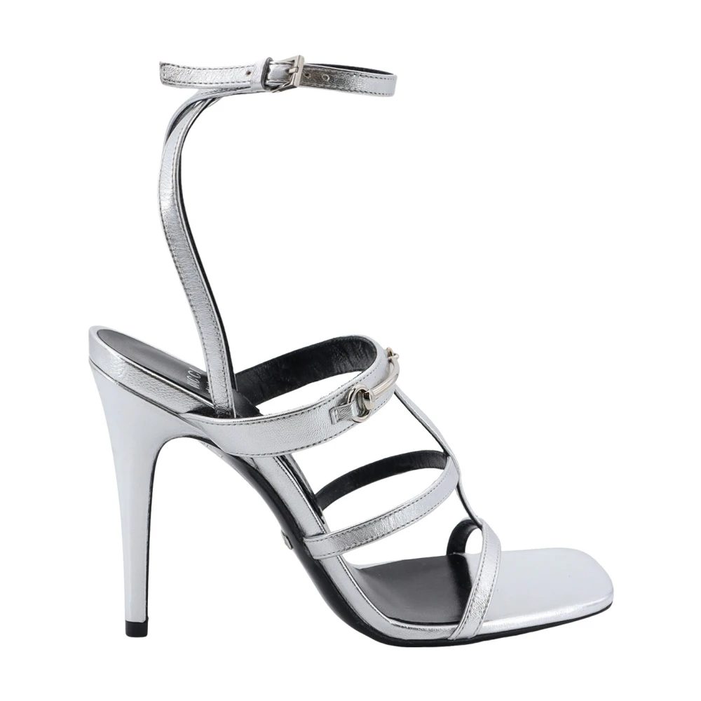 Gucci Gelamineerde leren sandalen met Horsebit Gray Dames