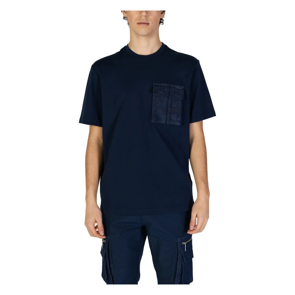 Antony Morato Blauw Langemouw Ronde Hals T-Shirt Blue Heren