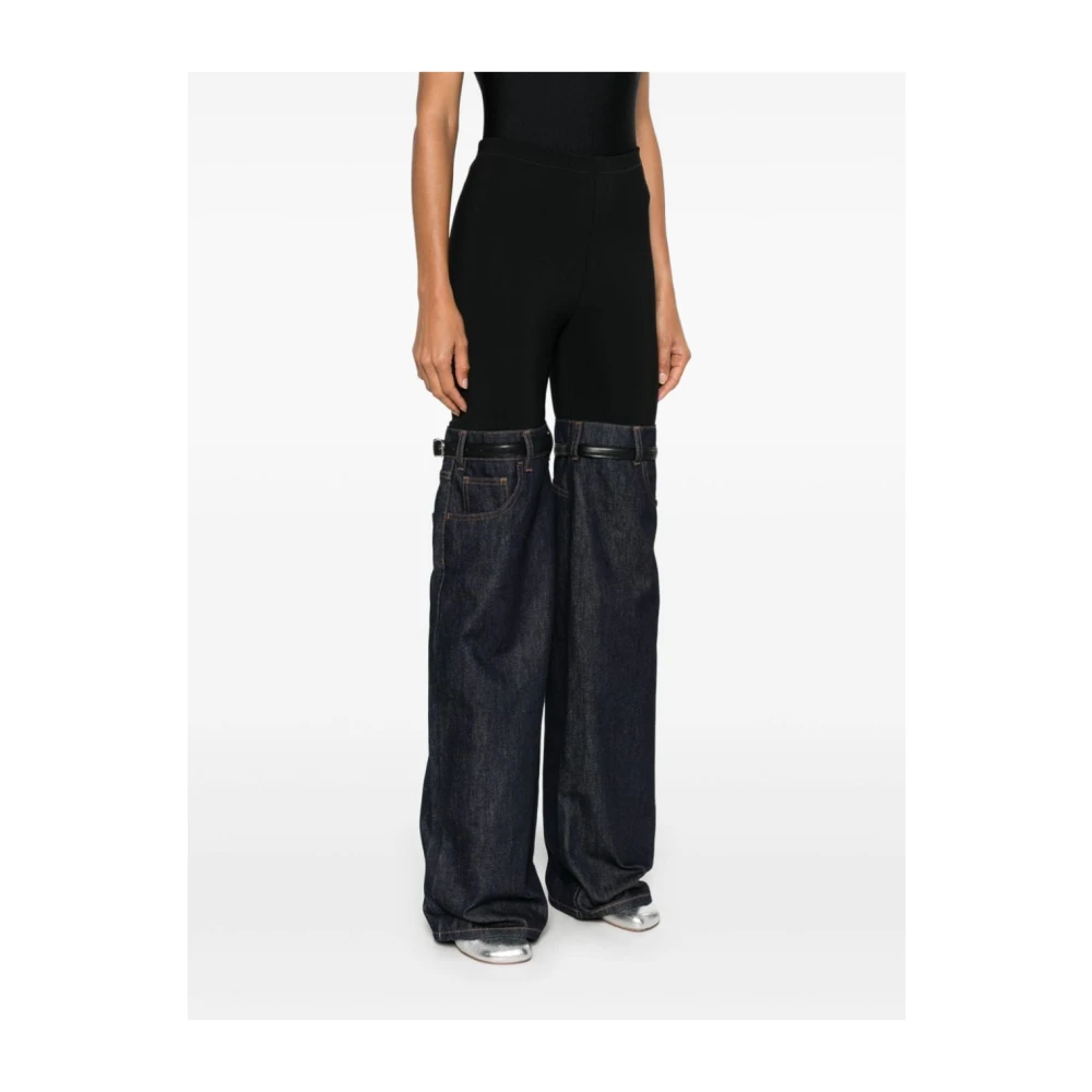 Coperni Wijde Denim Panel Jeans Black Dames