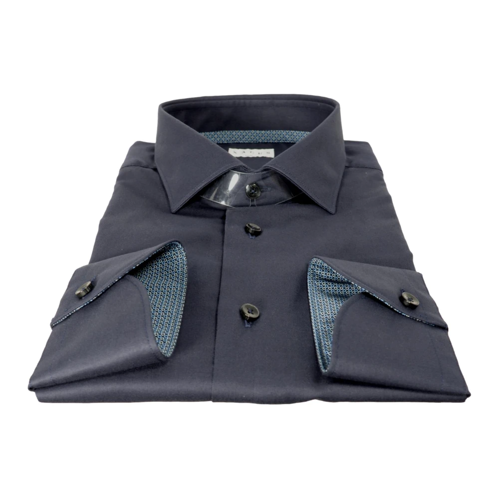 Xacus Heren Frans Kraag Shirt Blauw Blue Heren