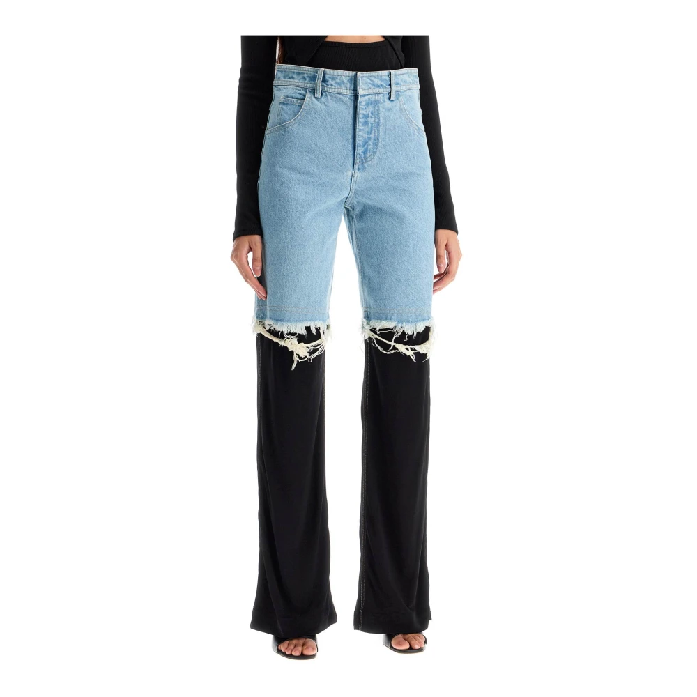 Christopher Esber High-waisted jeans met jersey inzetstukken Blue Dames