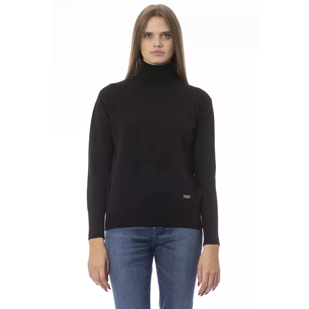 Baldinini Luxe Wol Kasjmier Coltrui Black Dames