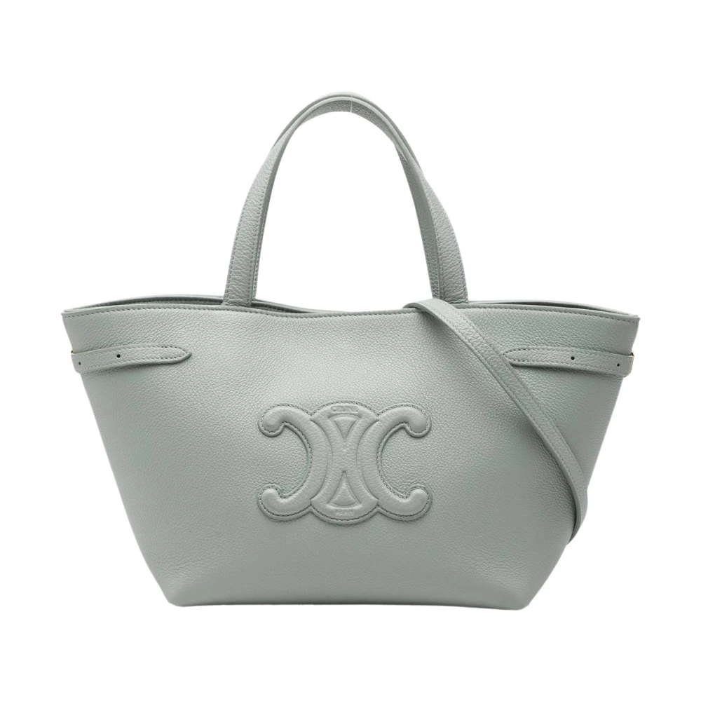 Celine Vintage Women's Gray Pre-Owned Leather Handbag