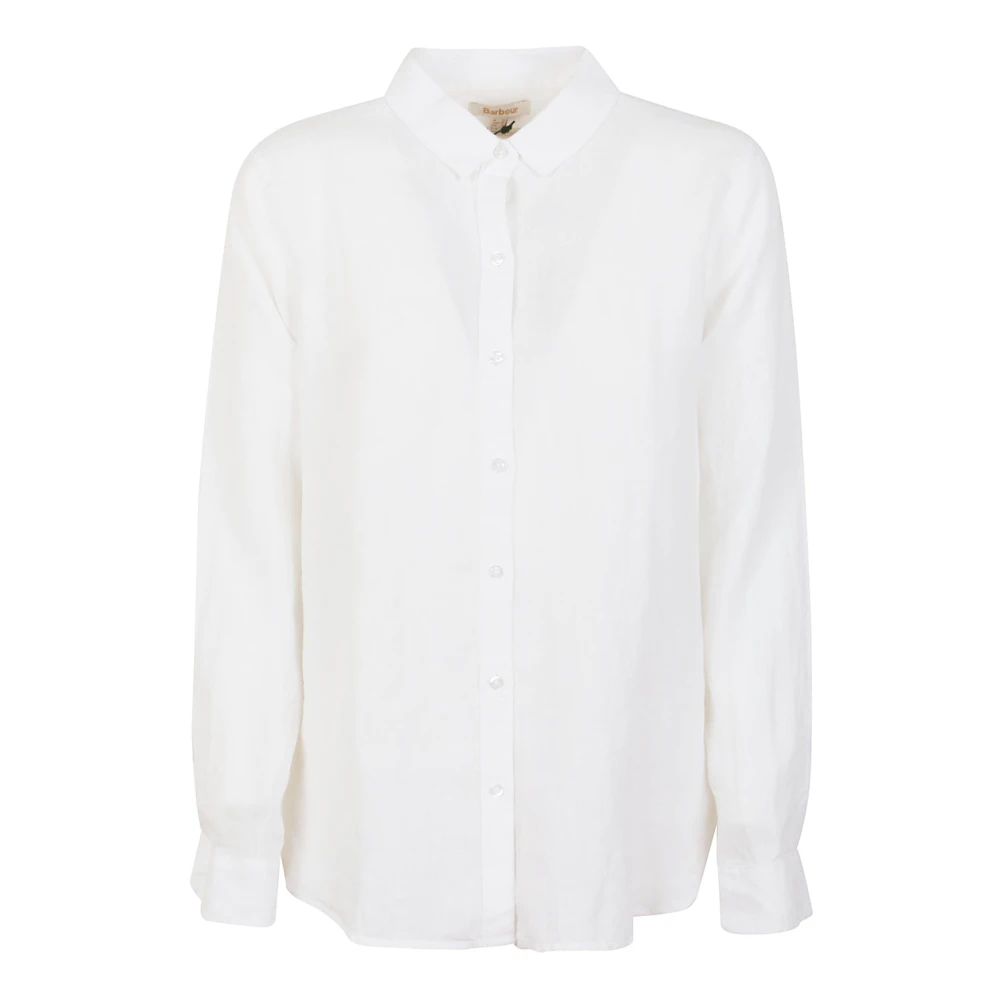 Barbour Linne Marine Skjorta med Spetskrage White, Dam