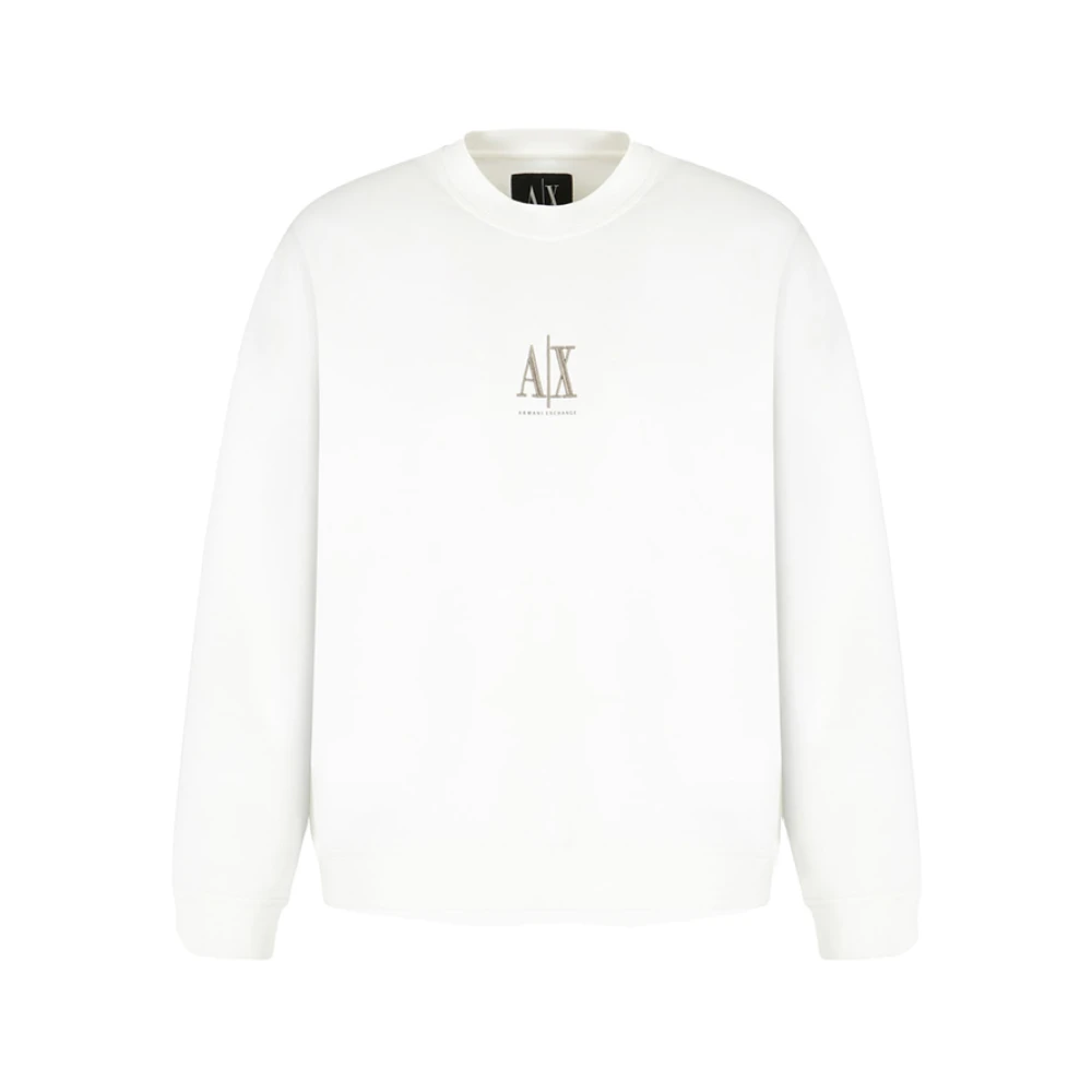 A|X Armani Exchange Herren Weiß Für Xm000368af10818u0009 Es Besticktes Sweatshirt (L), Lässig, Baumwolle - Bild 4