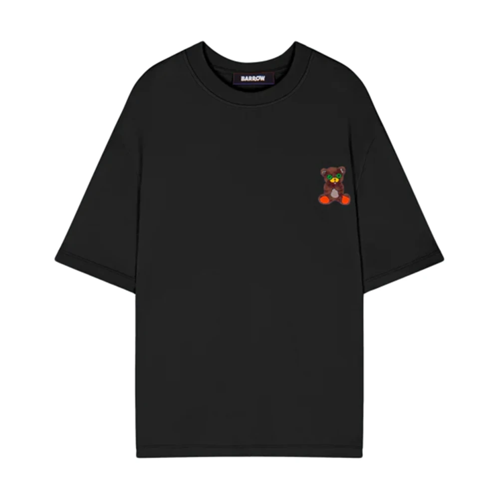 Barrow Zwart Crew Neck T-shirt Teddy Black Heren