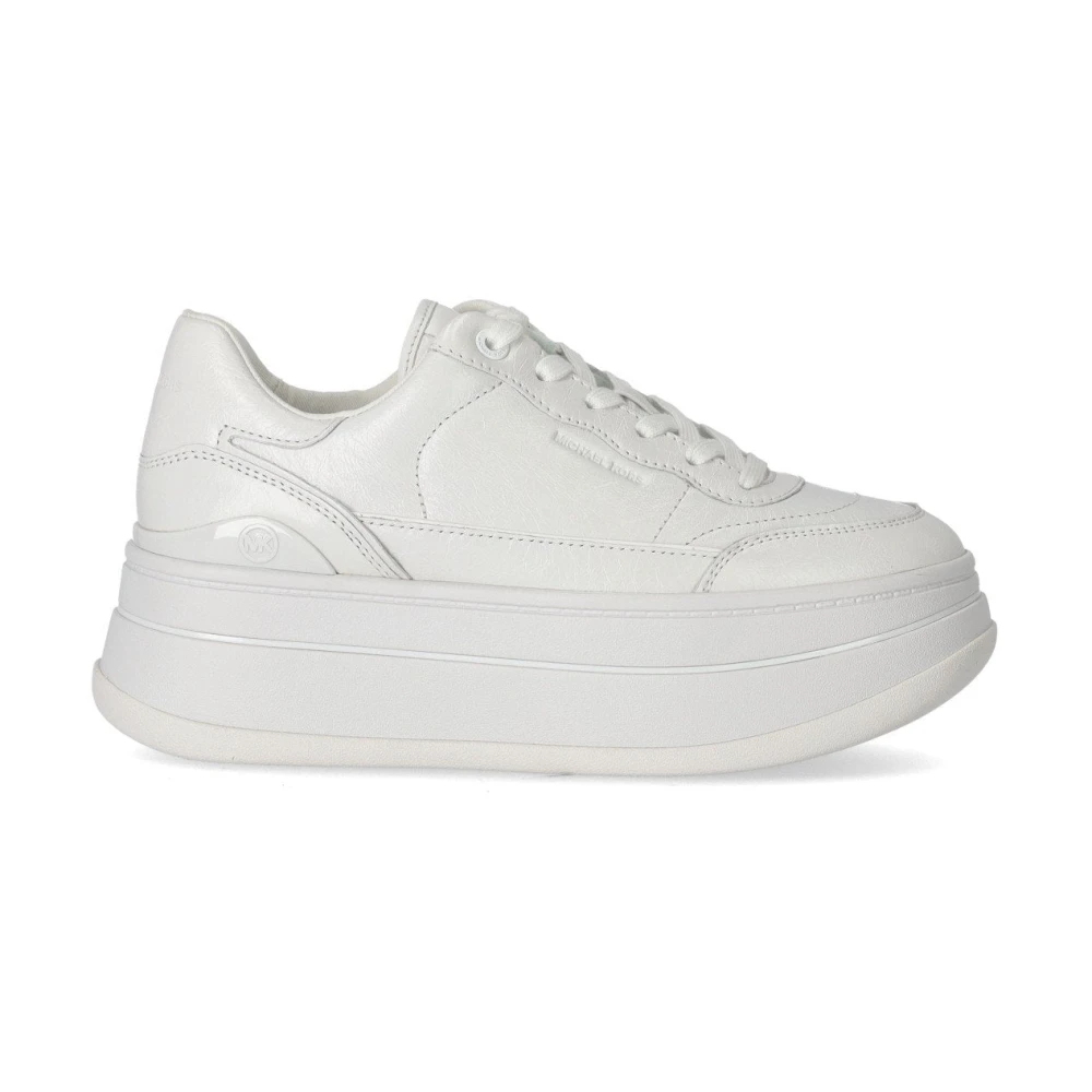 Michael Kors Witte Leren Sleehak Sneaker Dames Schoenen