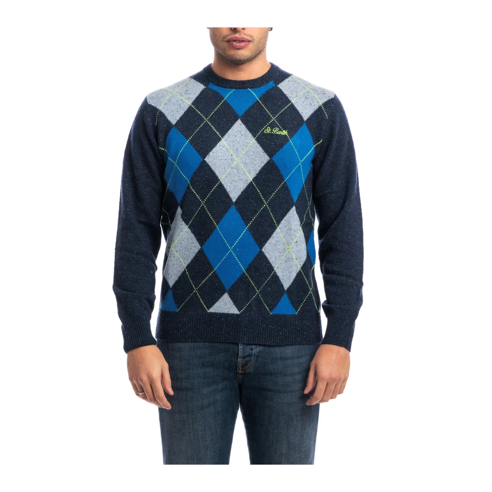 MC2 Saint Barth Heron P Crewneck Sweater Blue Heren