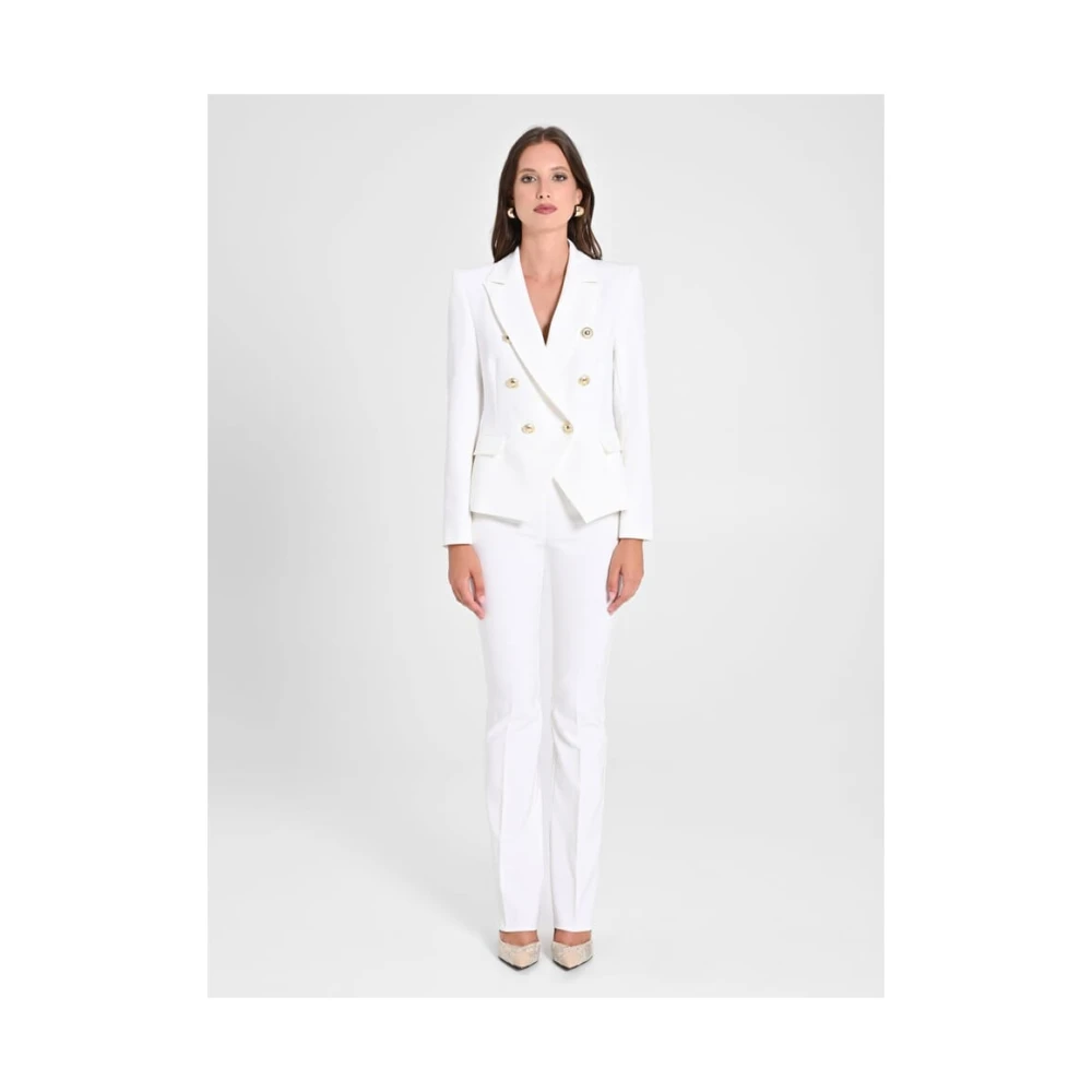 RINASCIMENTO Dubbelrijige blazer in technische stof White Dames