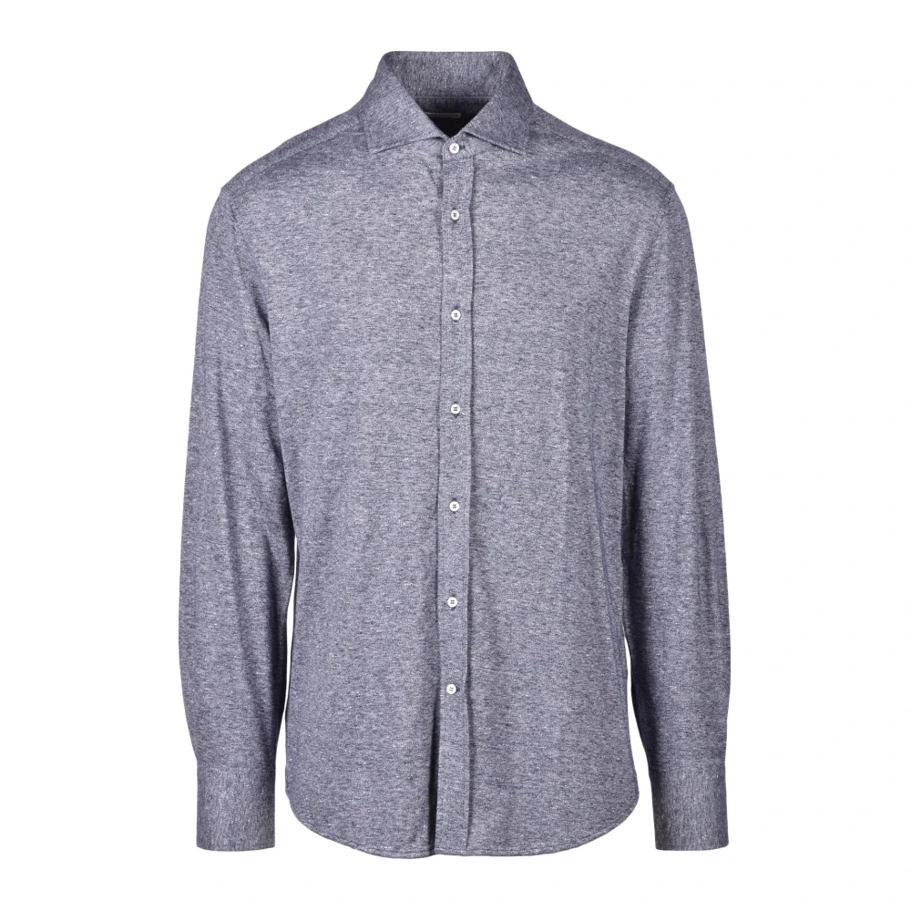 BRUNELLO CUCINELLI Linnen Katoenen Overhemd Gray Heren